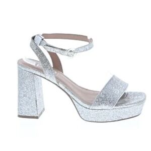 NIB Glittering Silver platform strappy heels 
brand new